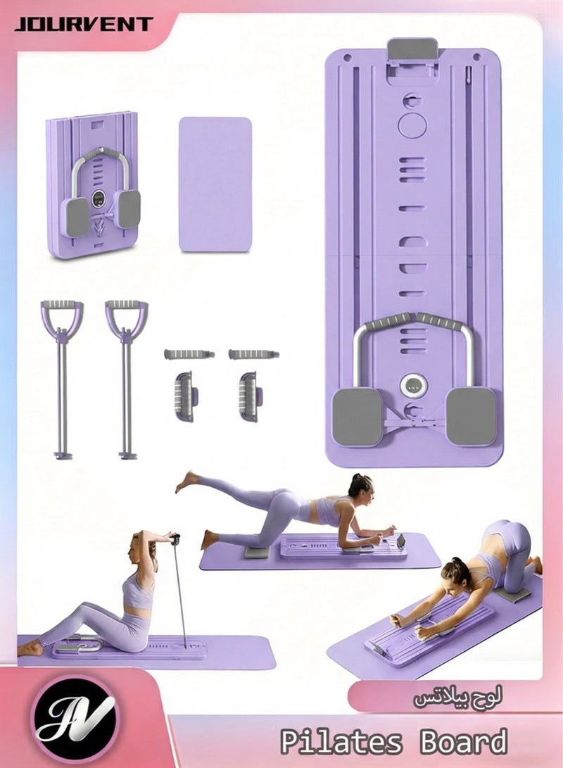 Jourvent Pilates Board,  2025 Pilates Reformer Set, 5 in1 Pilates Reformer Machine with Timer, Multi-Purpose Foldable Pilates Reformer Board for Home, Pilates Sliding Board for Home Women Men - Image 1